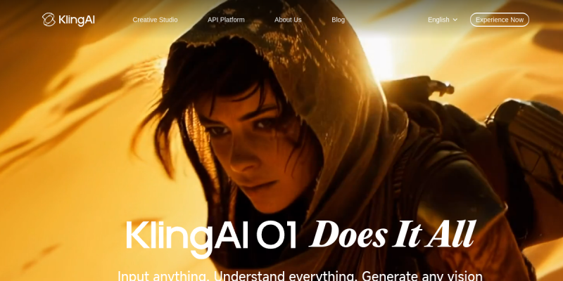 Kling AI - AI video tool interface screenshot showing key features