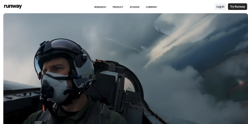 Runway - AI video tool interface screenshot showing key features
